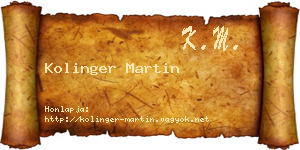 Kolinger Martin névjegykártya